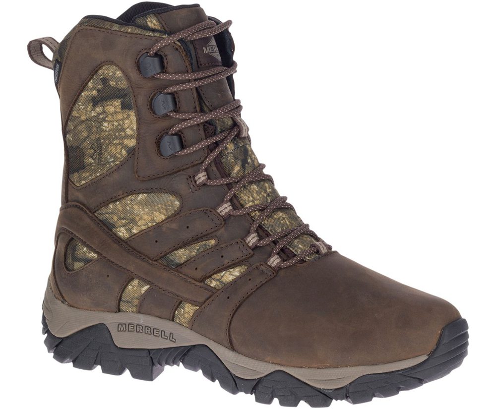 Kozaki Merrell Męskie Brązowe - Moab Timber Thermo 8\" Waterproof Sr - 148706-KBY